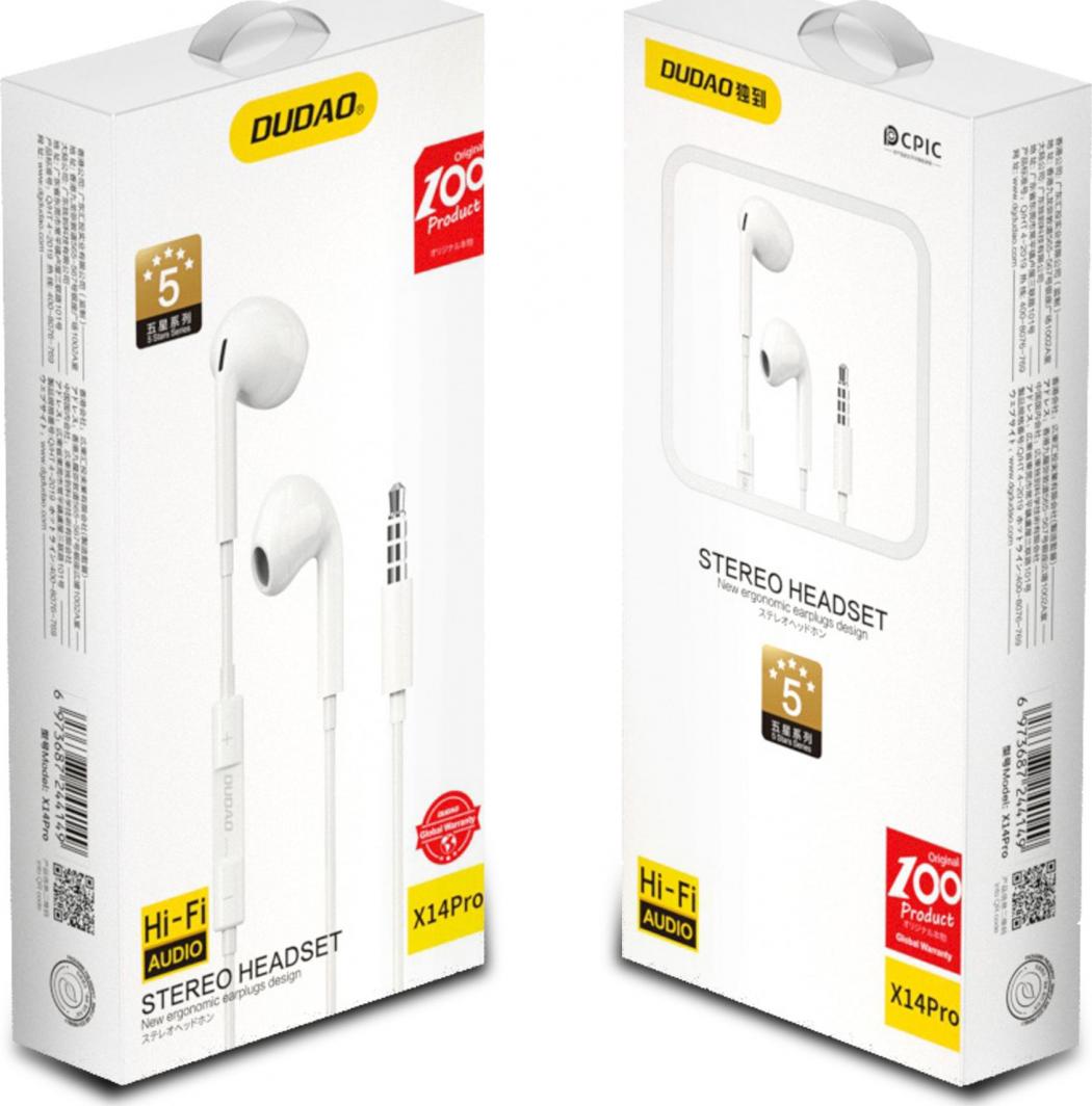 Kufje Dudao X14PRO, Mini Jack 3.5mm, të bardha