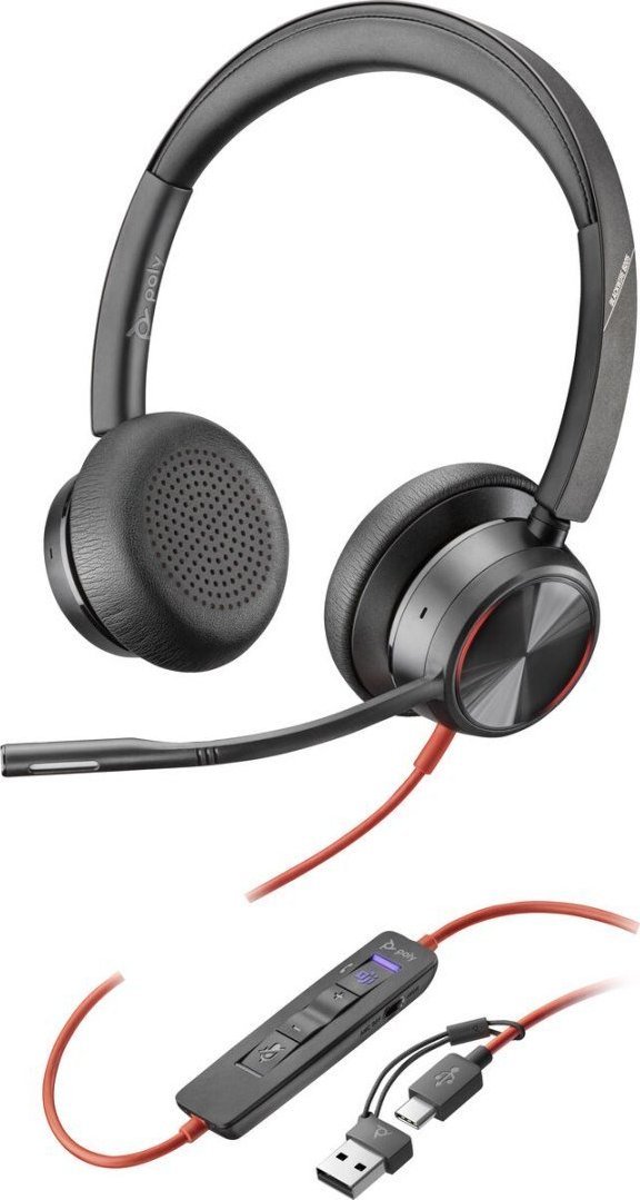 Kufje me mikrofon HP Blackwire 8225, me kabllo USB, ANC, të zeza