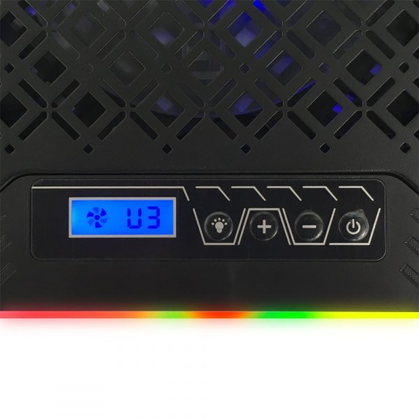 Stand ftohës për laptop Esperanza RGB GALERNE EGC109, me ventilator, me ndriçim RGB, i zi