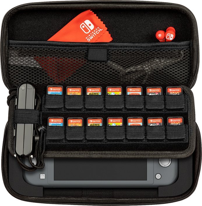 Çantë udhëtimi PDP Elite për Nintendo, kasë mbrojtëse, e zezë gri e kuqe
