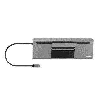 Stacion lidhës Unitek uHUB 11+, USB-C, 10 Gbps, 80W, i hirtë