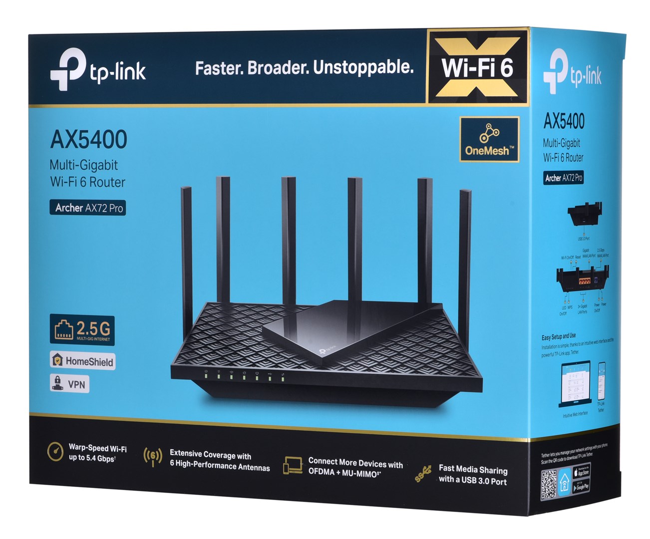 Router WiFi TP Link Archer AX72 Pro, AX5400, WiFi 6, i zi