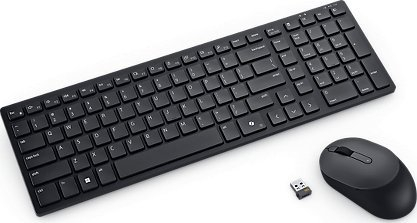 Set tastierë dhe mi DELL KM555, kompakt dhe i qetë, pa tela, US International QWERTY, i zi