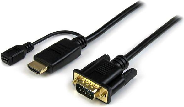 Kabllo StarTech HDMI - D-Sub (VGA) + micro USB, 2m, e zezë