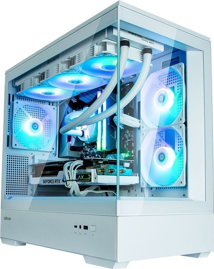 Kasë Zalman P30, e bardhë RGB, Mini Tower