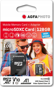 Kartë memorie AgfaPhoto MicroSDXC, 128 GB, Class 10 UHS-I/U1 V10