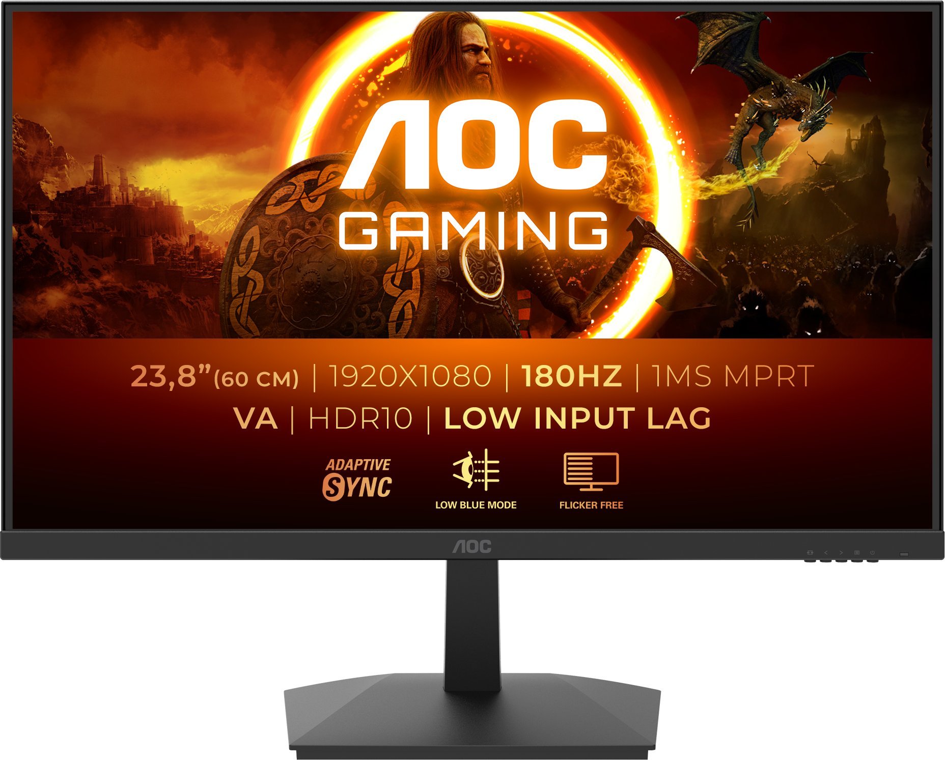 Monitor gaming AOC G1 24G15N2, 23.8", Full HD, 180Hz, i zi