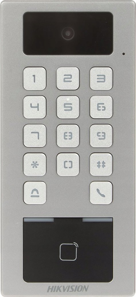 Terminal kontrolli aksesi Hikvision DS-K1T502DBWX-C, RFID MIFARE, kamerë 2MP, IP65, gri
