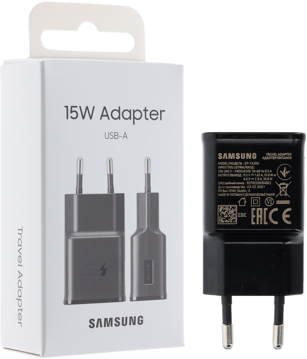 Karikues Samsung 15W Fast Charger, karikim i shpejtë, i zi