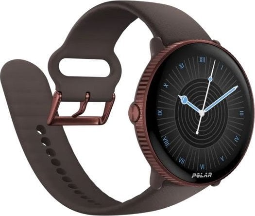 Спортски часовник Polar Ignite 3 Titanium, GPS, AMOLED екран, кафеав