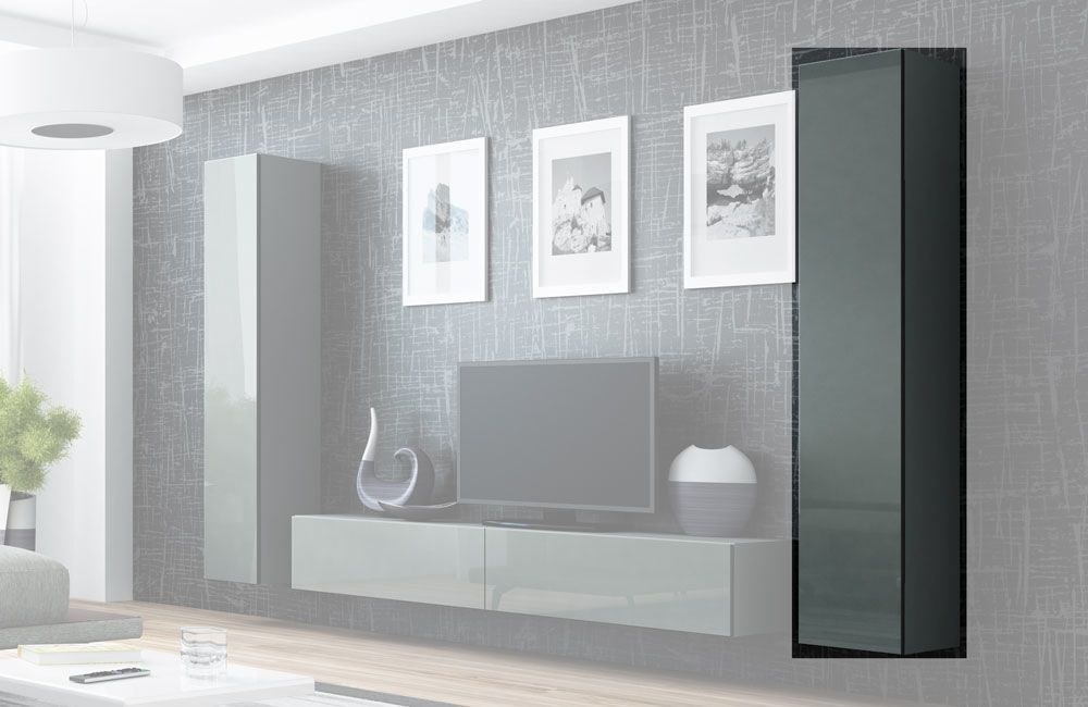 Dollap muri VIGOG VIGO180, 40x30x180 cm, me pasqyrë, gri