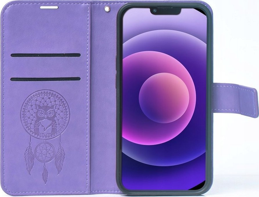 Kabull telefon Forcell MEZZO Book për Samsung A13 4G, model dreamcatcher, vjollcë
