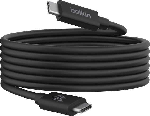 Kabllo Belkin USB-C në USB-C INZ004bt2MBK, USB4, 2 m, e zezë e bardhë