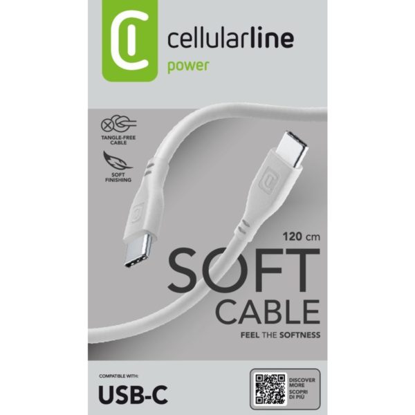 CELLULARLINE USB-C TO USB-C CABLE 120CM GREY