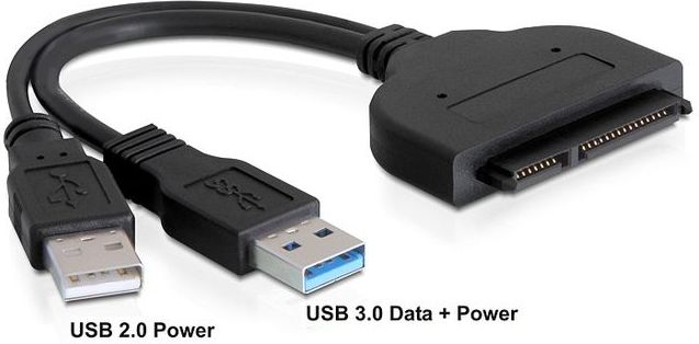 Përshtatës për disk Delock USB 3.0 + USB 2.0 - SATA 6 Gb/s, i zi