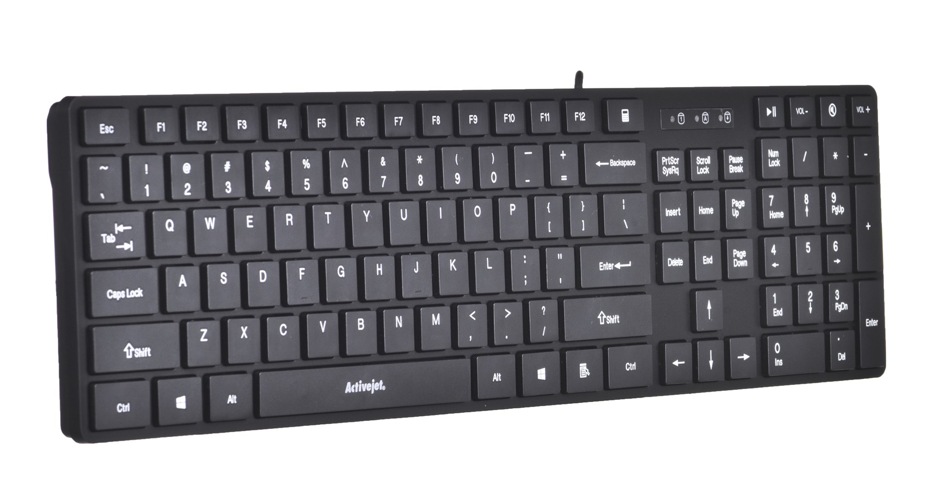 USB тастатура Activejet K-3066SB, 109 копчиња, црна