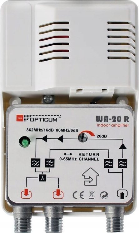 Amplifikator antene Opticum WA-20 R, 26 dB, 86-862 MHz, gri