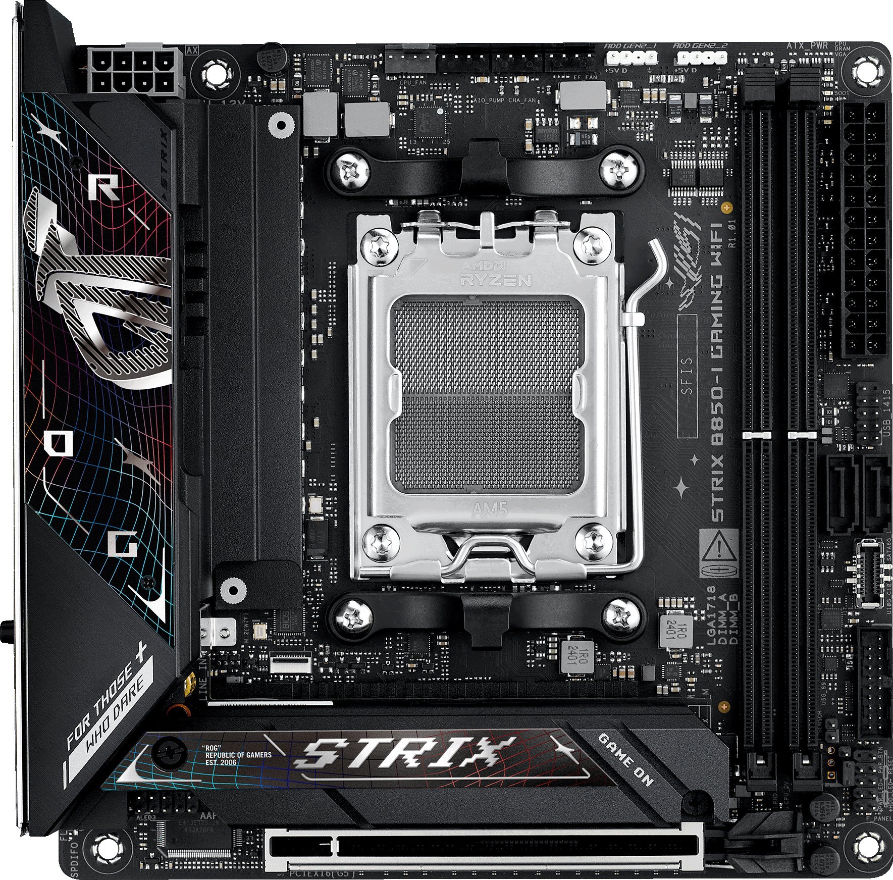 Pllakë amë ASUS ROG STRIX B850 I GAMING WIFI, AMD B850, Socket AM5, Mini ITX