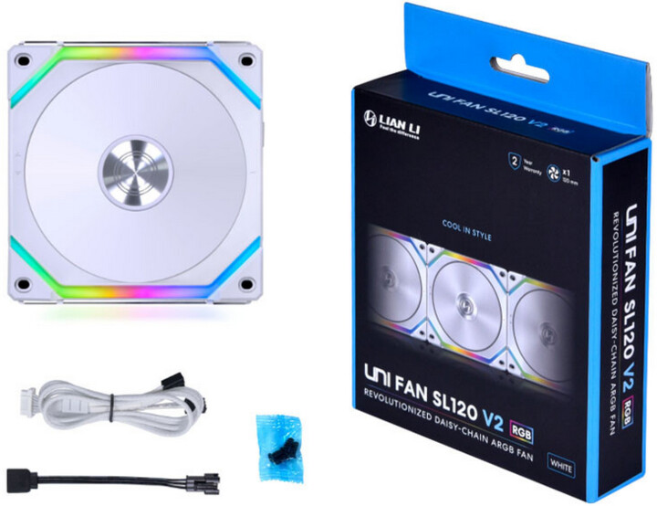 Ventilator LIAN-LI UNI FAN SL120 V2 ARGB PWM - 120mm, i bardhë