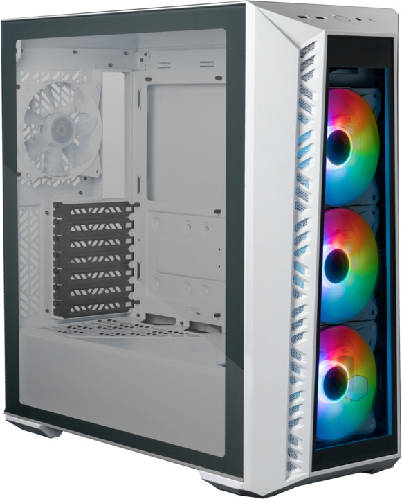 Kasë kompjuteri Cooler Master MasterBox 520, anë transparente, e bardhë