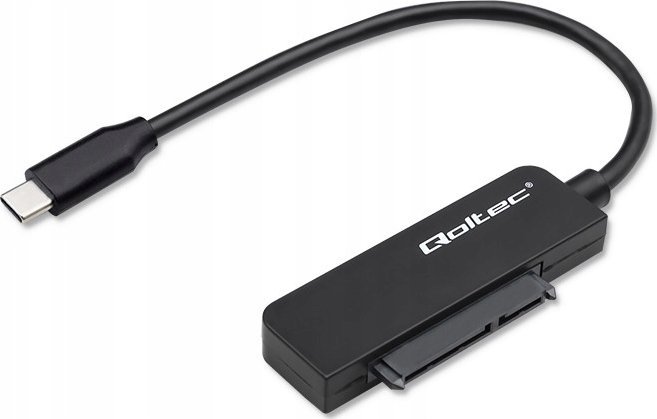 Adapter kabllo Qoltec SATA në USB C, për SSD HDD 2.5", 5 Gb/s, 2TB, i zi