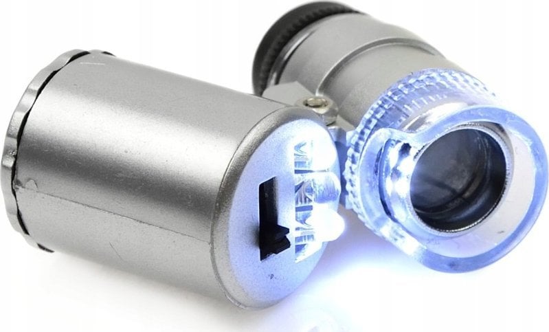 Mikroskop xhepi GEKO G03218, zmadhim 60x, ndriçim LED dhe UV, i bardhë