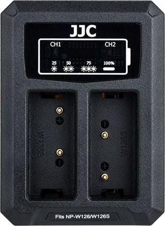 Karikues baterie JJC DCH Dual, për Fujifilm NP-W126 NP-W126S, USB