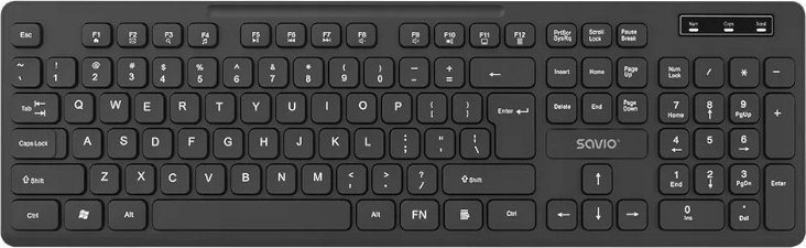 Tastierë wireless Savio KB-02, 2.4 GHz, USB, e zezë