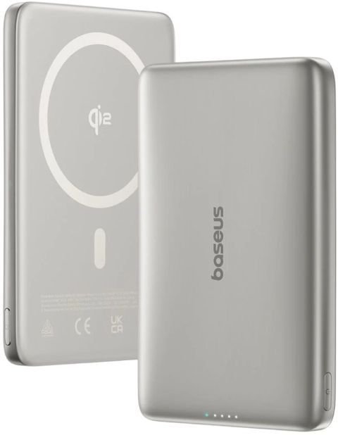Karikues portativ Baseus PicoGo AM41, 10000mAh, Qi2 magnetik 27W, titanium