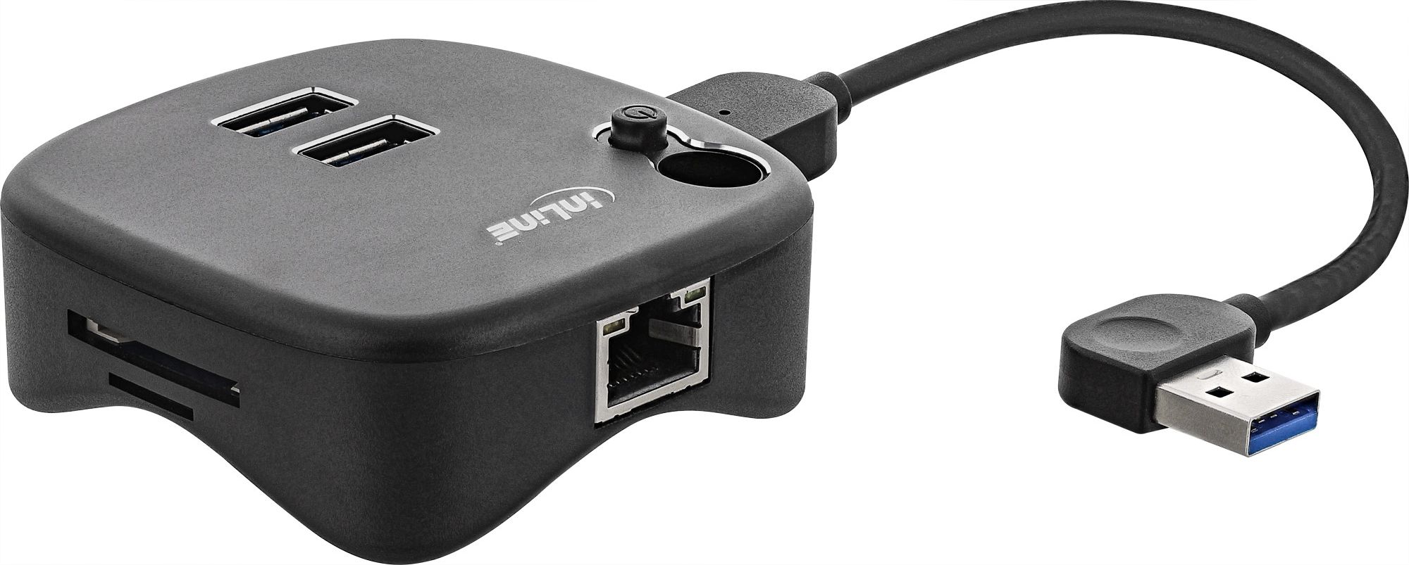 Docking station InLine 35392, USB 3.0, Gigabit Ethernet, gri alumini