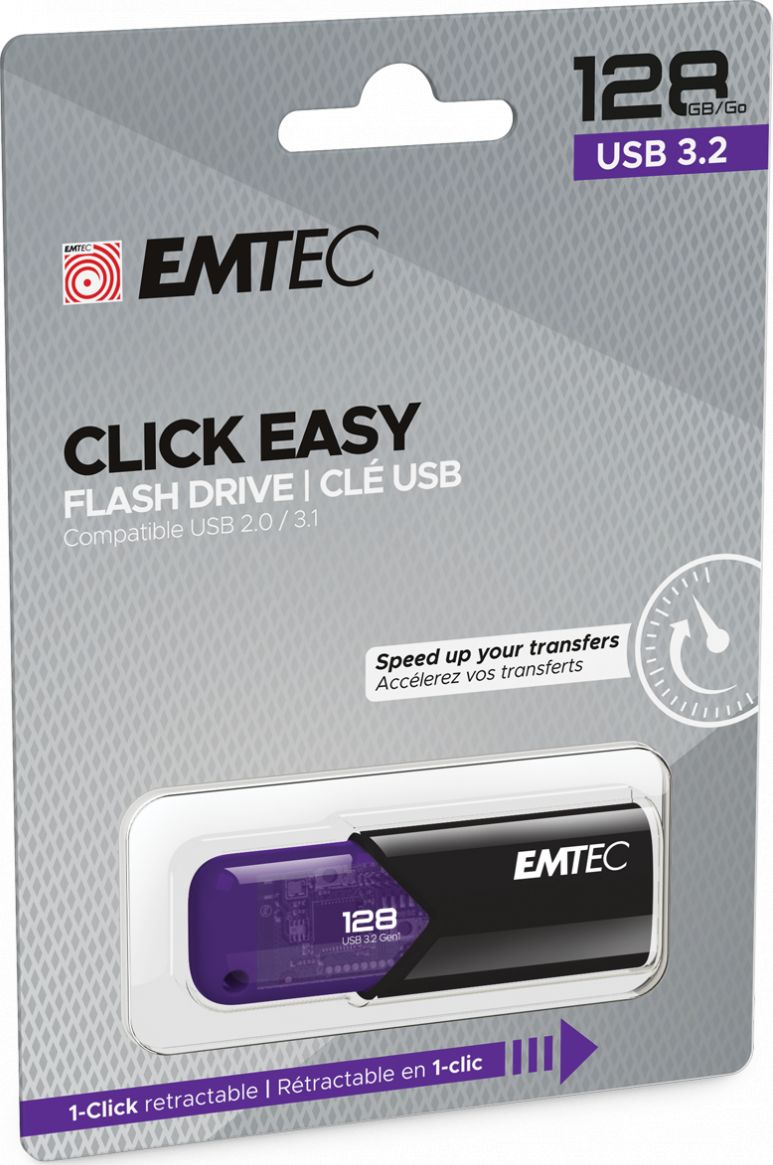 USB flash Emtec Click Easy B113, 128GB, USB 3.1, vjollcë