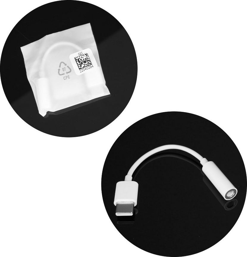 Adapter audio Huawei CM20, USB C në 3.5mm, 9cm, i bardhë