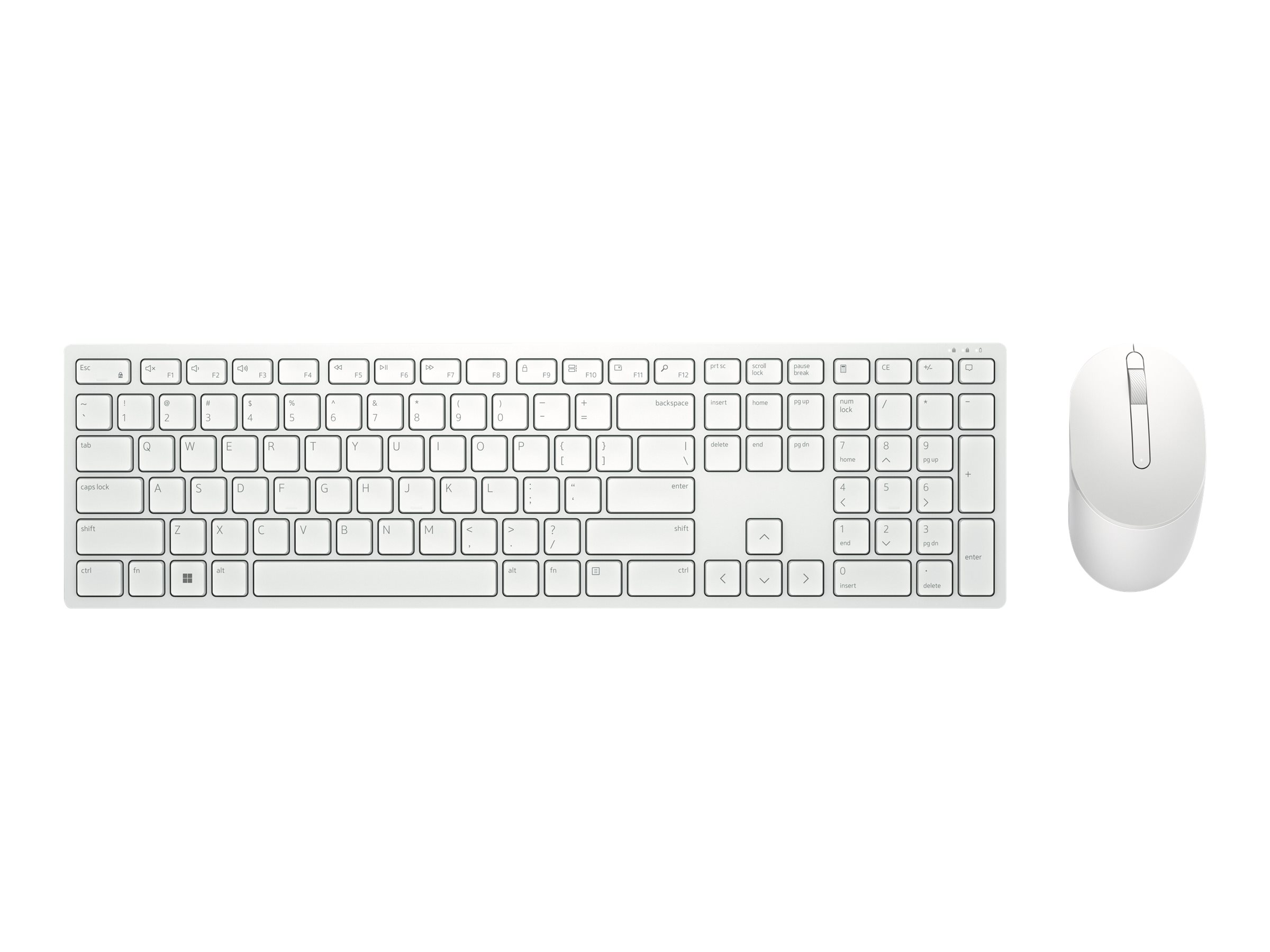 Set tastiere dhe maus Dell Pro KM5221W - Wireless, 2.4GHz, e bardhe