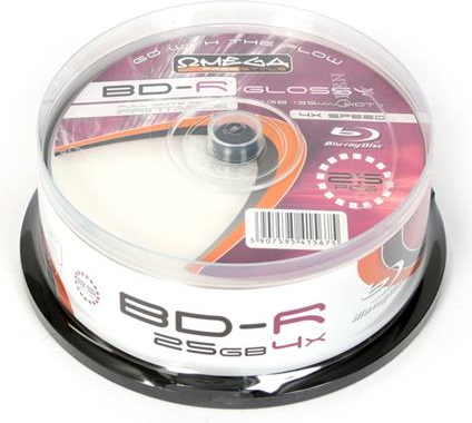 CD Omega BD-R (41567), 25GB, 4x 25 copë