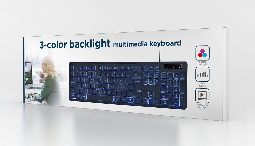 Tastierë universale Gembird KB-UML3-02, USB, e zezë