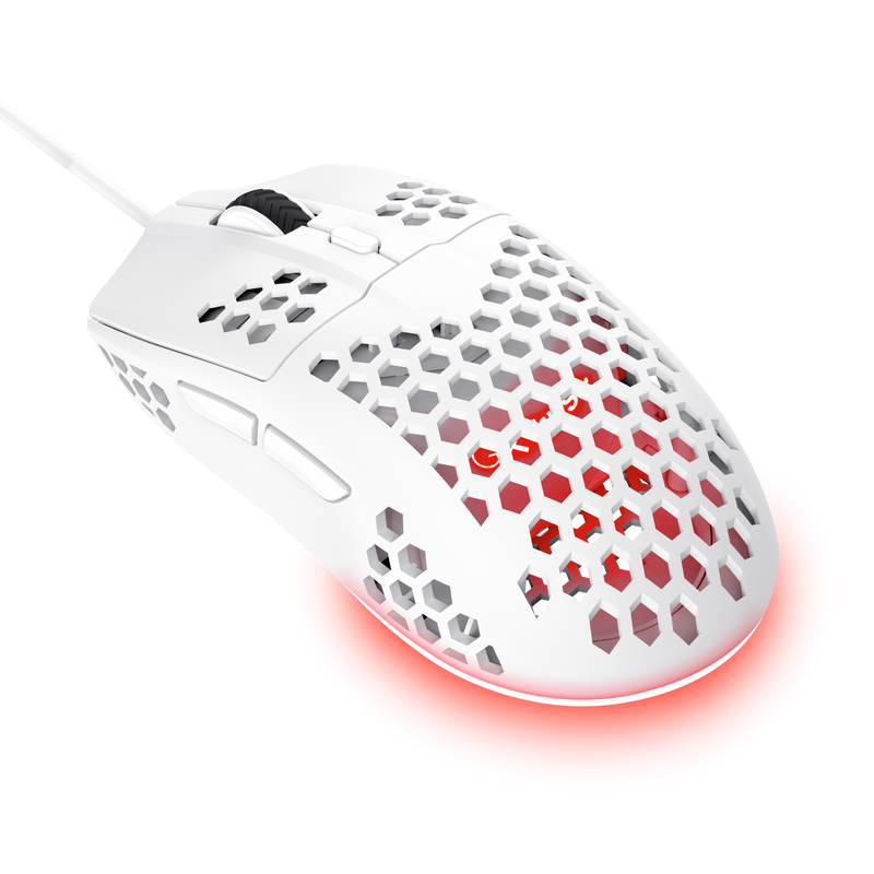Maus gaming Trust GXT 928 Helox, optik, me kabllo, i bardhë