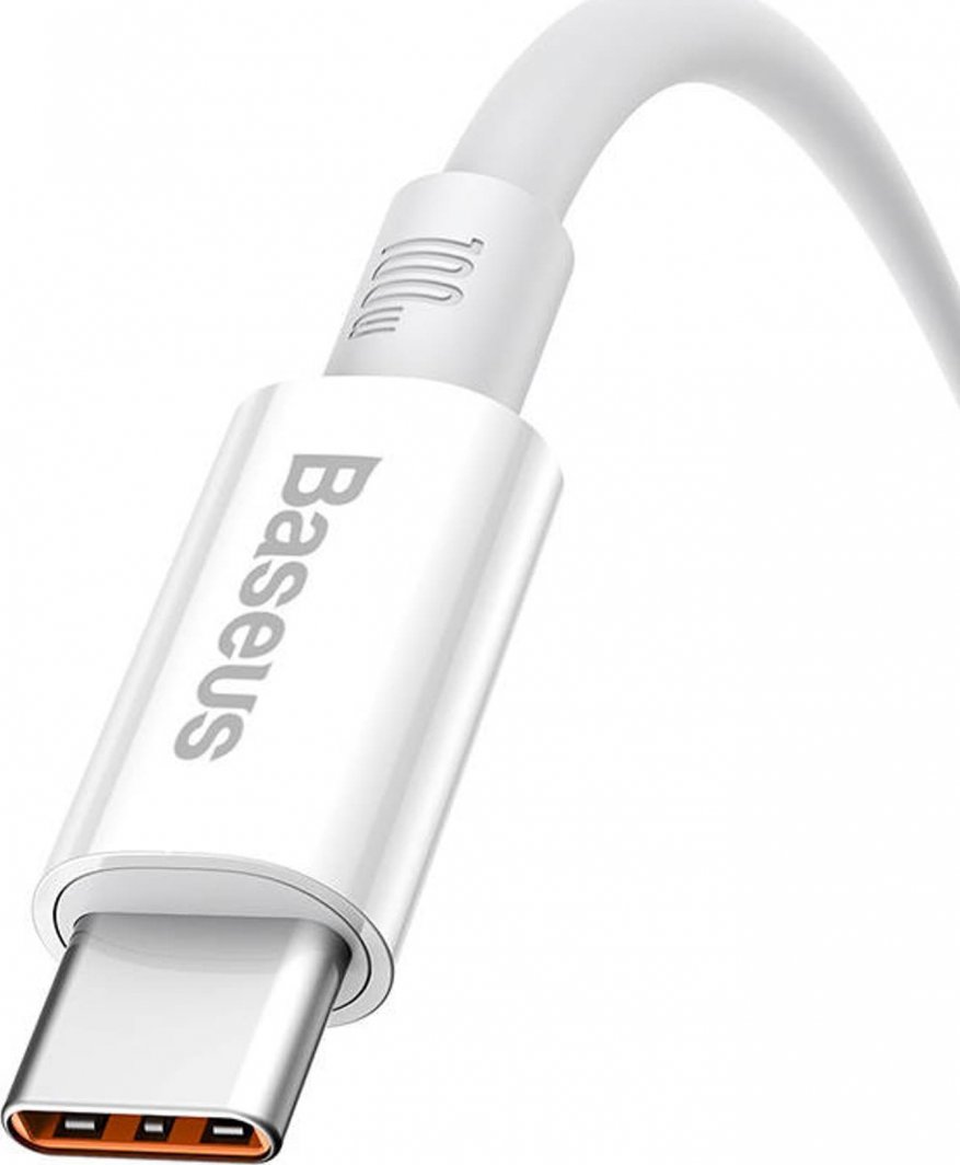 Kabllo USB Baseus Superior, USB A në USB C, 0.25 m, 100 W, e bardhë
