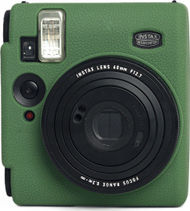 Силиконска навлака LoveInstant за фотоапарат Fujifilm Instax Mini 99, текстура на кожа, зелена