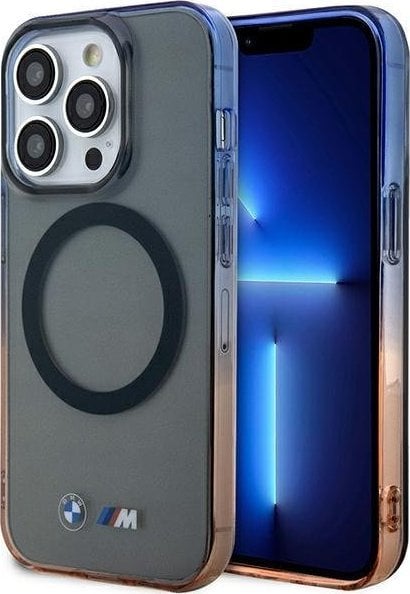 Husë BMW Gradient Bumper MagSafe për iPhone 14 Pro, mbrojtëse, gri