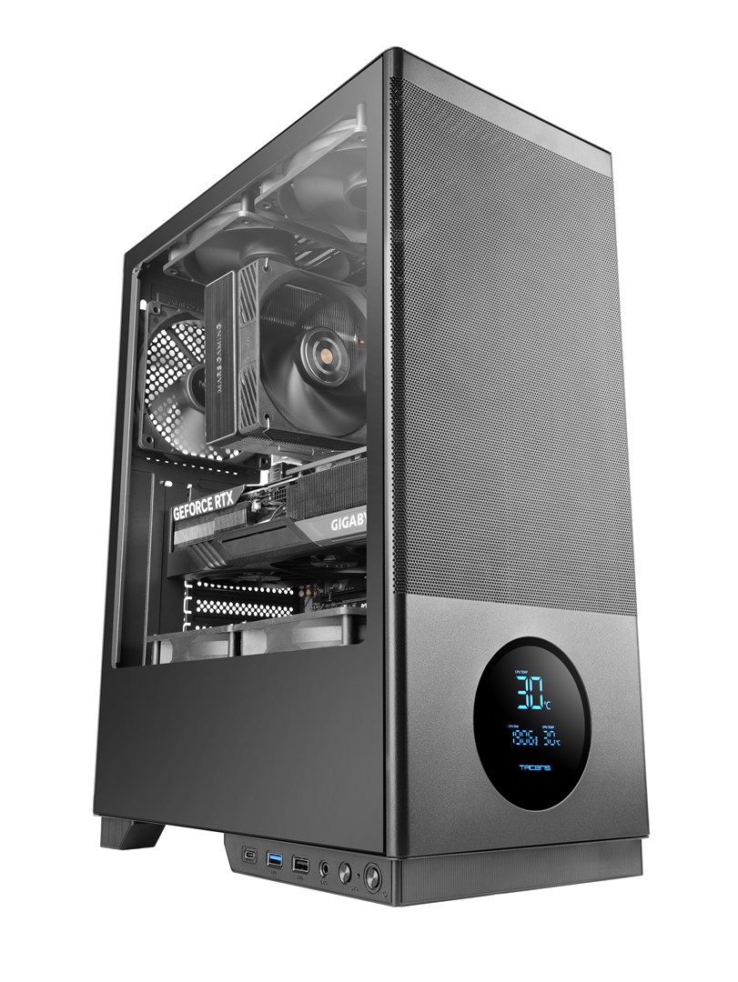 Kuti kompjuteri Tacens SAGITTA20, ATX, 3 ventilatorë 120mm, xham i temperuar, e zezë