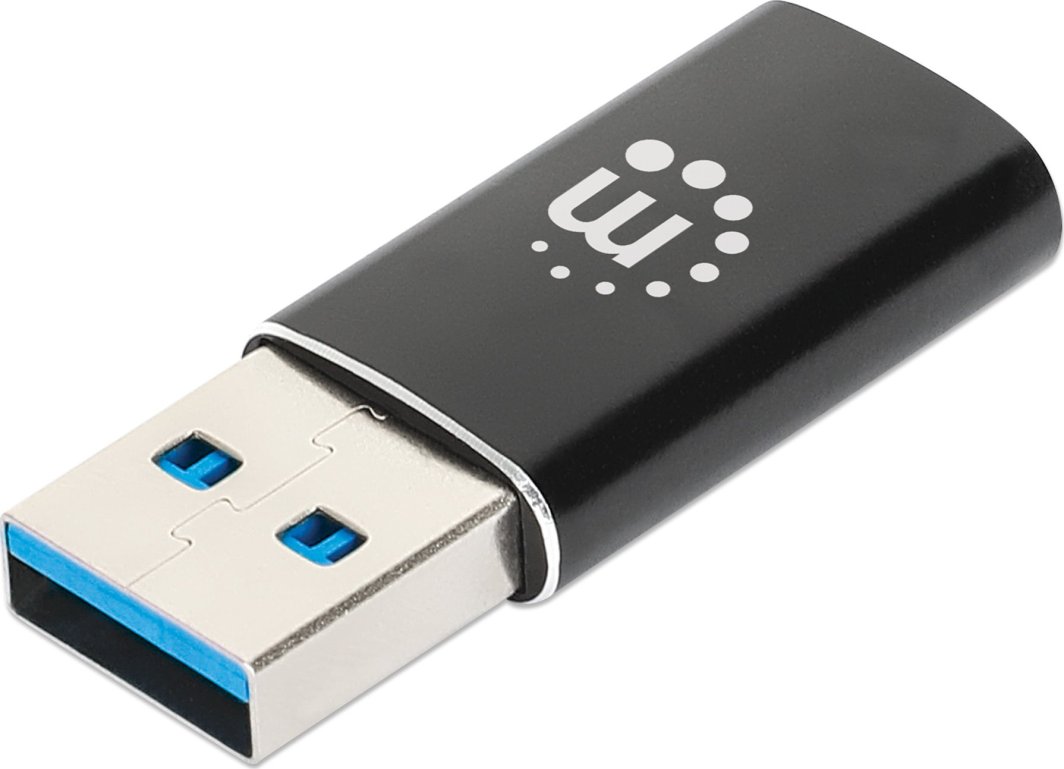 Adapter USB Manhattan, USB C në USB A, 10 Gbps, i zi