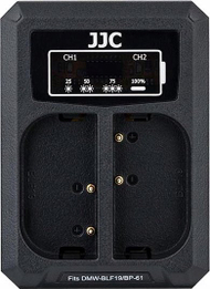 Karikues baterie JJC Dual USB për Panasonic BLF19 BLK22, dy slote, i zi