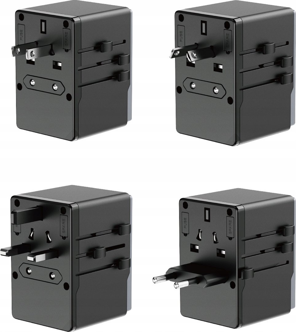Патен адаптер Dudao A65Pro, 65W, 2x USB C 2x USB A, црн