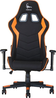 Гејминг столица Gembird SCORPION GC-SCORPION-04X, текстилен материјал, ергономска потпора, црна и портокалова