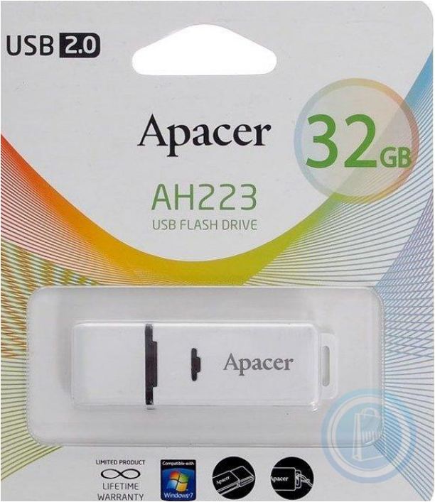 USB Apacer 32GB 2.0 AH223, e bardhë