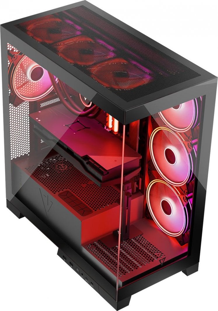Kuti kompjuteri Modecom Volcano Space Apex ARGB, ATX, 4 ventilatorë 140mm, e zezë