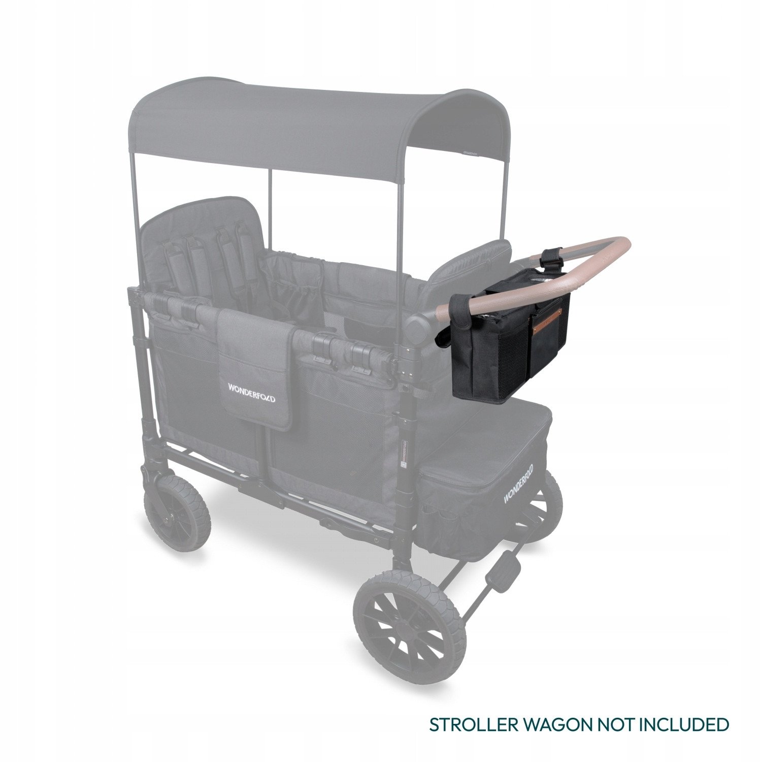 Organizues prindëror WonderFold Parent Console 2 Cup, 2 mbajtëse gotash, xhepa me mbyllje, i zi
