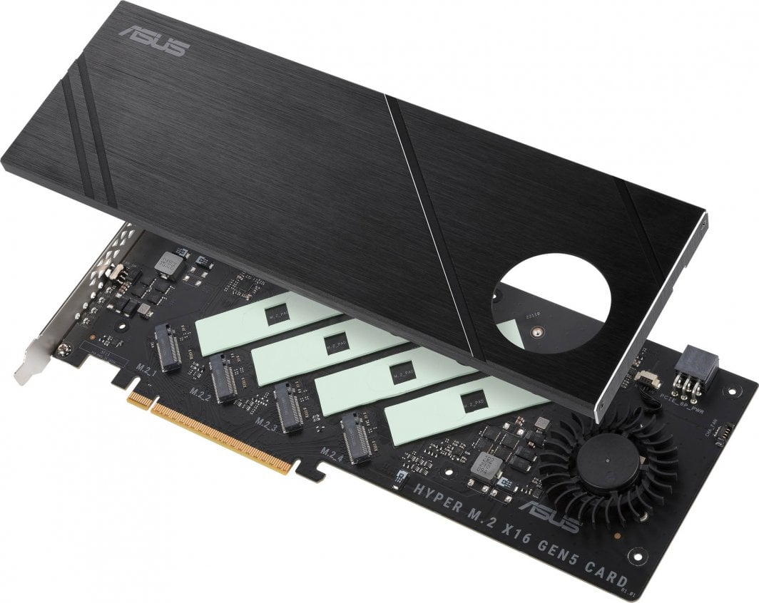 Përshtatës Asus Hyper M.2 x16 Gen5, PCI Express 5.0 x16, 4x M.2 PCIe NVMe