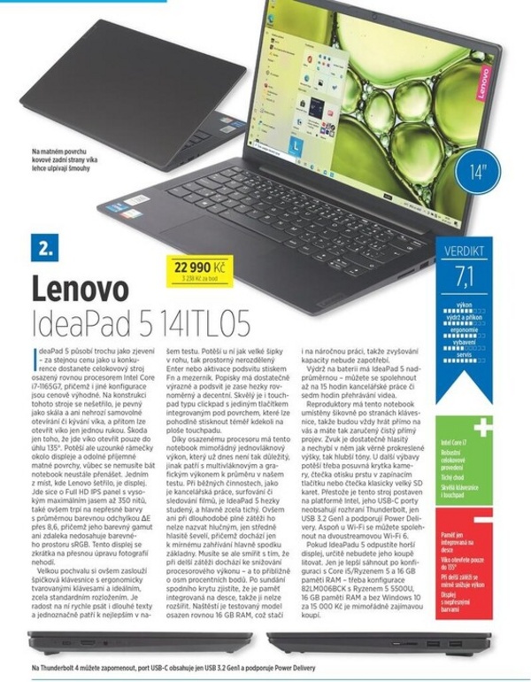 [OUTLET] Laptop Lenovo IdeaPad 5 14ITL05, 14" Full HD, Intel Core i7, 16GB RAM DDR4, 512GB SSD, Intel Iris Xe Graphics, i kaltër