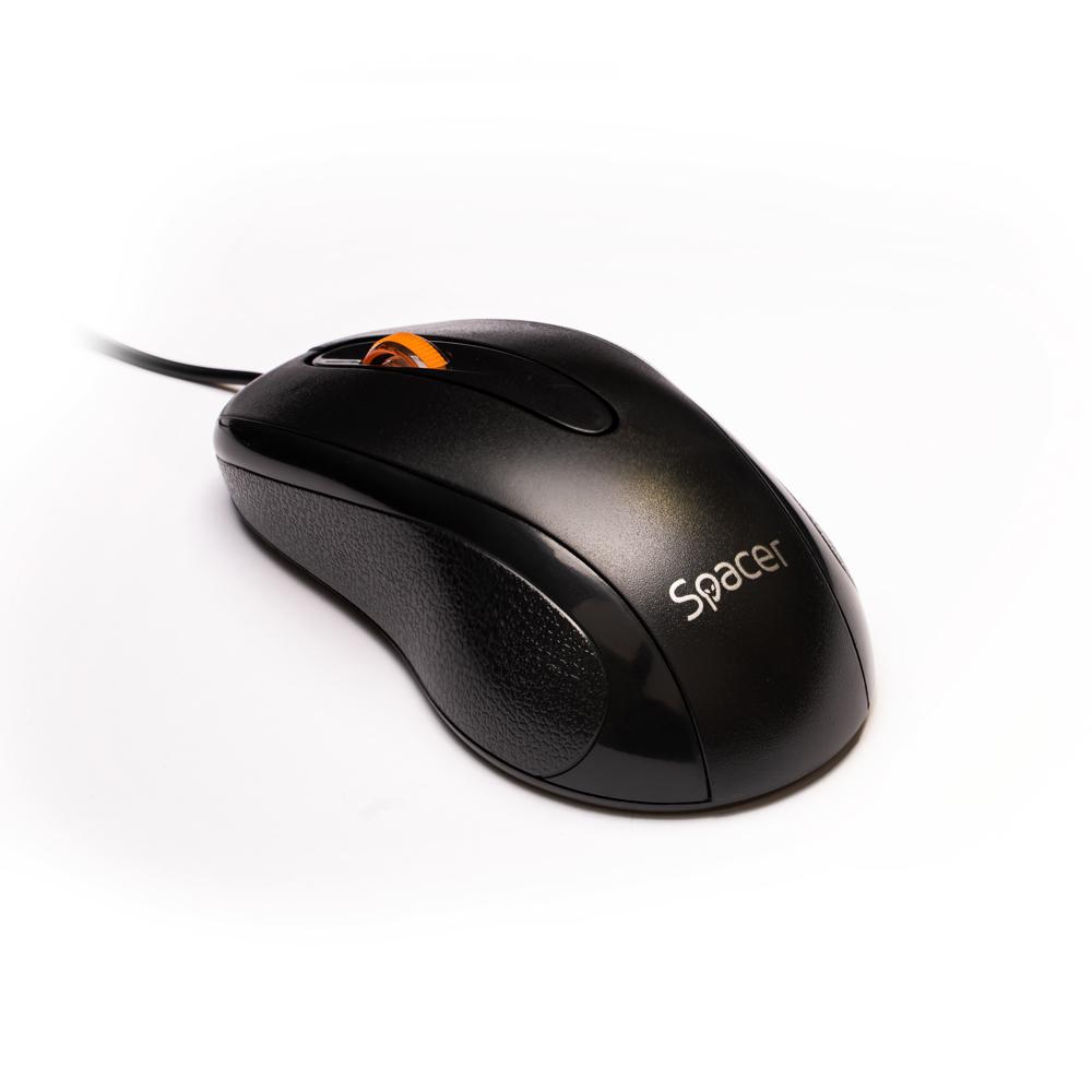 Mouse Spacer SPMO-F01, me kabllo, 1000 dpi, i zi